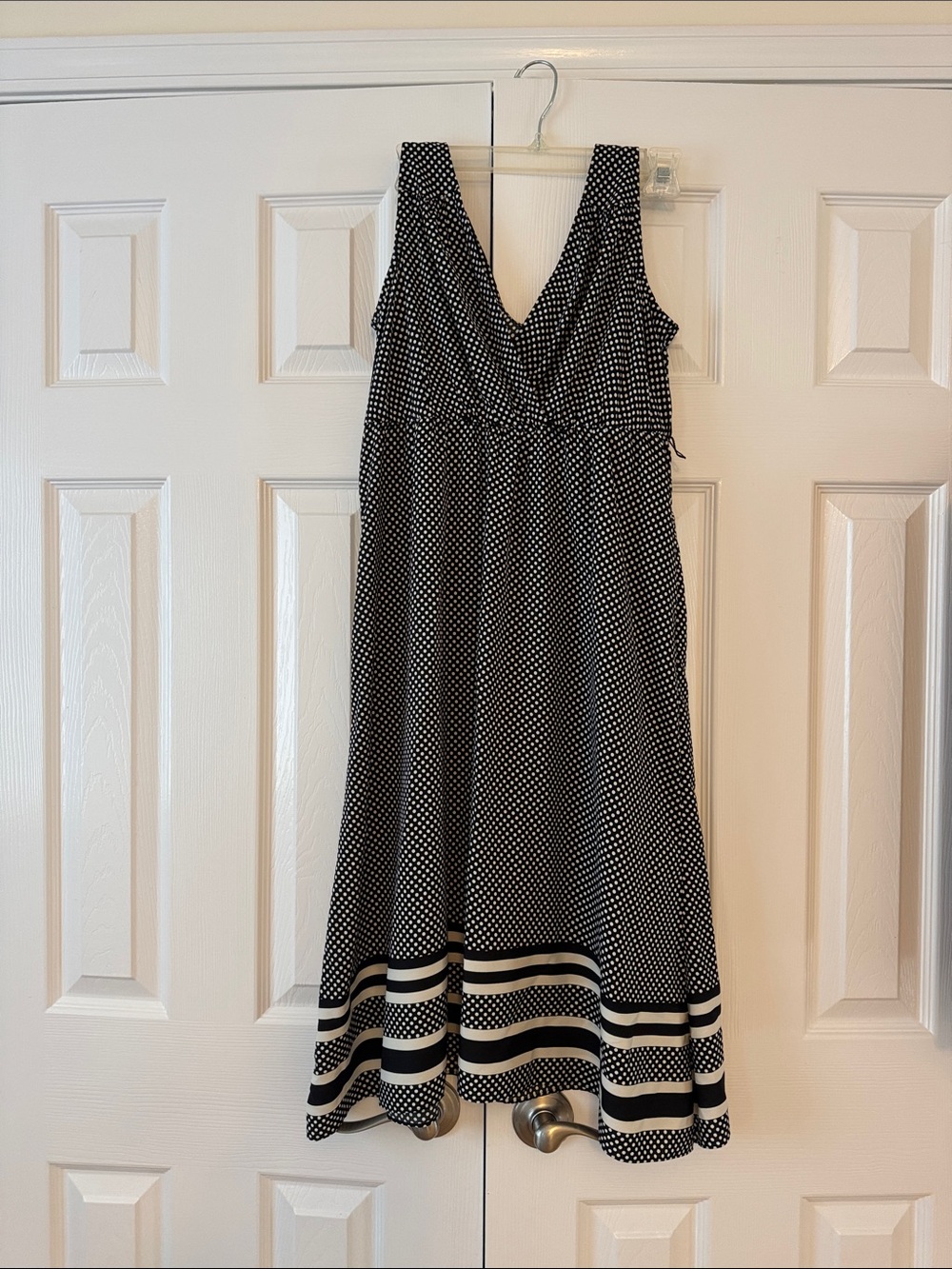 Motherhood Black & White Polka Dot Midi Dress